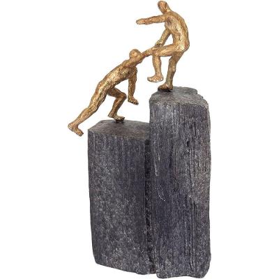 Escultura Decorativa Estátua Enfeite Resina 31x16x8 Dourado
