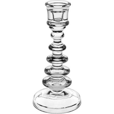 Castiçal Home&co Eco Crystal 25x11x11cm Transparente Porta Vela
