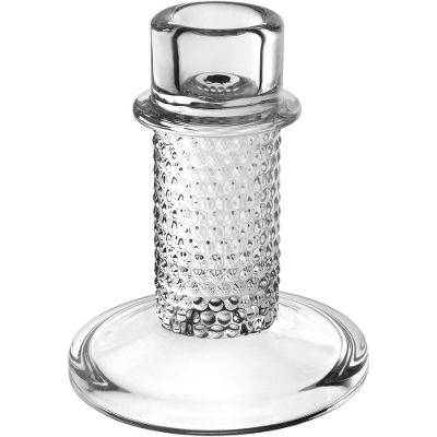 Castiçal Home&co Vidro 9x8x8cm Transparente Porta Vela