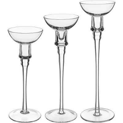 Jogo 3 Peças Castiçal Home&co Eco Crystal Transparente Porta Vela