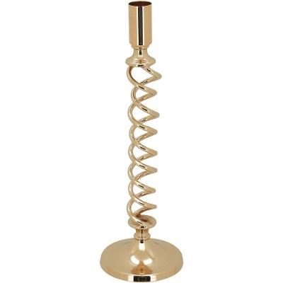 Castiçal Porta Vela Metal 29x8x8cm Dourado