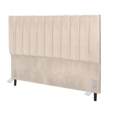 Cabeceira Cama Casal Box Queen Size 160 Cm Maya Corino E Frame bege