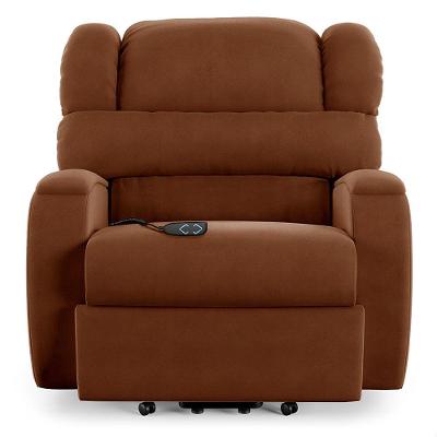 Poltrona Do Papai Reclinável Kalie Elevação Lift Elétrico Fh9 Veludo Terracota - Mpozenato
