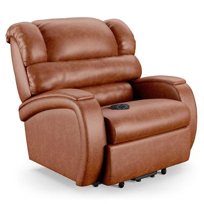 Poltrona Do Papai Reclinável Kalie Elevação Lift Elétrico Fh9 Pu Caramelo Brilho - Mpozenato
