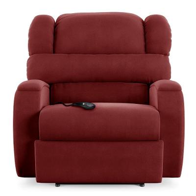 Poltrona Do Papai Reclinável Kalie Controle Power Elétrico Fh9 Veludo Vermelho - Mpozenato