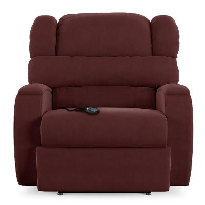 Poltrona Do Papai Reclinável Kalie Controle Power Elétrico Fh9 Veludo Vinho - Mpozenato