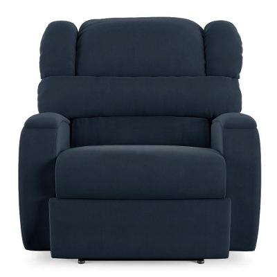 Poltrona Do Papai Reclinável Kalie Elétrica Botão Led Fh9 Veludo Azul - Mpozenato
