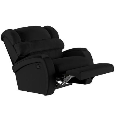 Poltrona Do Papai Reclinável Kalie Manual Gatilho Fh9 Pu Preto - Mpozenato