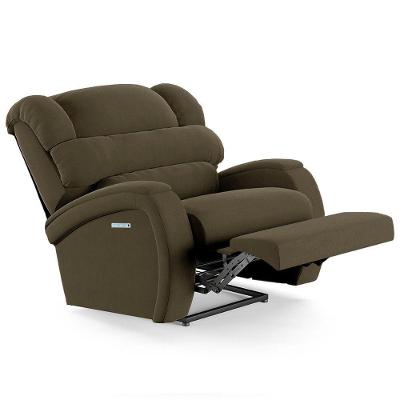 Poltrona Do Papai Reclinável Kalie Elétrica Botão Led Massagem Fh9 Veludo Capuccino