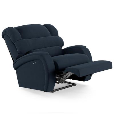 Poltrona Do Papai Reclinável Kalie Power Touch Fh9 Veludo Azul - Mpozenato