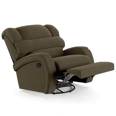 Poltrona Do Papai Reclinável Kalie Glider Giratória Fh9 Veludo Capuccino - Mpozenato