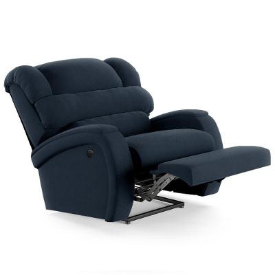 Poltrona Do Papai Reclinável Kalie Power Elétrica Massagem Fh9 Veludo Azul - Mpozenato