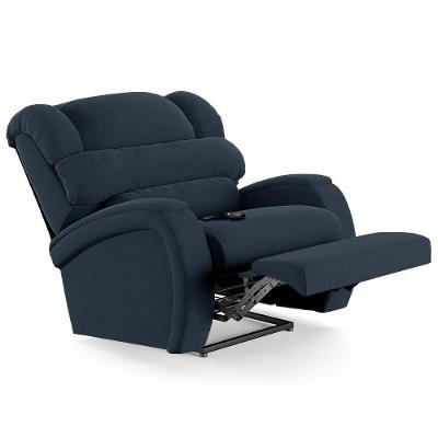 Poltrona Do Papai Reclinável Kalie Controle Power Elétrico Fh9 Veludo Azul - Mpozenato