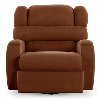 Poltrona Do Papai Reclinável Kalie Glider Giratória Fh9 Veludo Terracota - Mpozenato