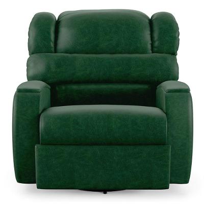 Poltrona Do Papai Reclinável Kalie Glider Giratória Usb Fh9 Pu Verde Musgo - Mpozenato