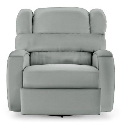 Poltrona Do Papai Reclinável Kalie Glider Giratória Usb Fh9 Pu Cinza - Mpozenato