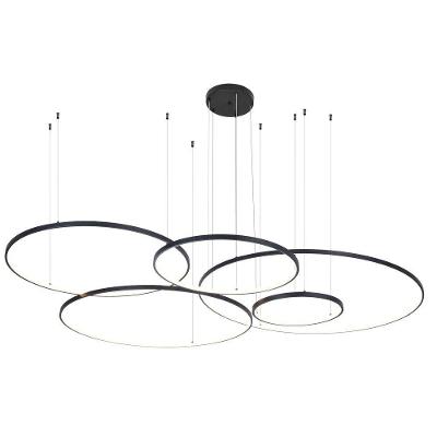 Lustre Pendente Nordecor Daire 2526 Preto Led Bivolt