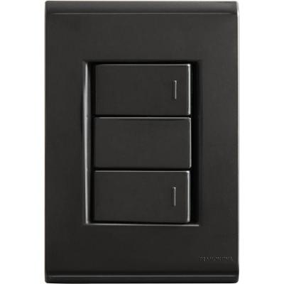 Conjunto 4x2 Com 2 Interruptores Simples 10 A 250 V Tramontina Liz Grafite