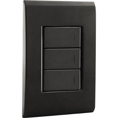 Conjunto 4x2 Com 3 Interruptores Simples 10 A 250 V Tramontina Liz Grafite