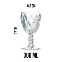 Jogo 12 Taças De Vidro Diamond Diamante Transparente 300ml água Class Home - 3