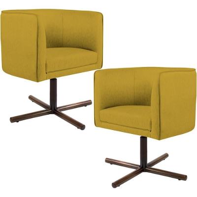 Kit 02 Poltronas Betina D02 Veludo Mostarda C-279