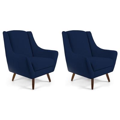 Kit 02 Poltronas Juliet D02 Veludo Azul Oxford C-304