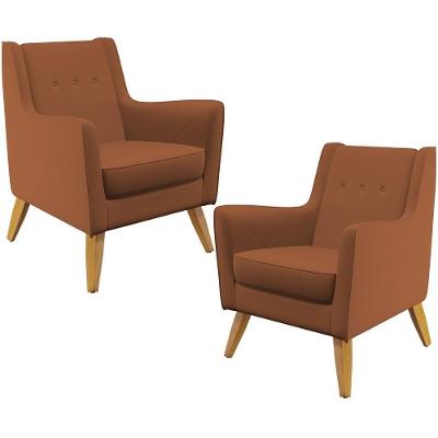 Kit 02 PoltronasTaroba D02 Veludo Telha C-262