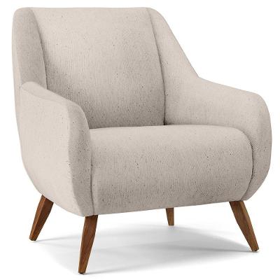 Poltrona Fixa Pés De Madeira Paloma D02 Linho Cru C-443