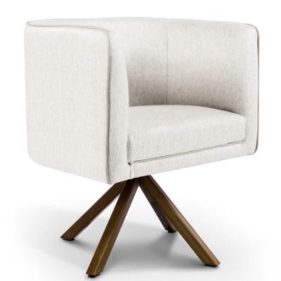 Poltrona Giratória Base Giromad Betina D02 Linho Creme A-48