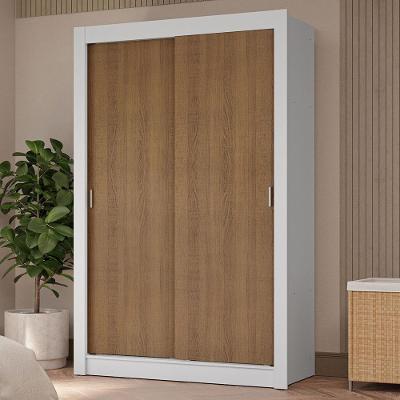Guarda-roupa Solteiro 2 Portas De Correr 4 Gavetas Branco/rustic Vivare Plus Madesa Branco/rustic