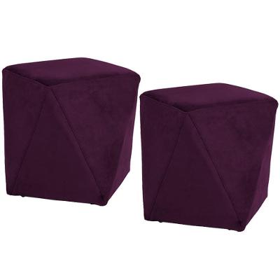 Kit 02 Puffs Ametista D02 Veludo Roxo Grape C-292