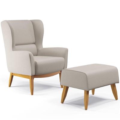 Kit Poltrona Milena D02 Com Puff Viseo Linho Cru C-443