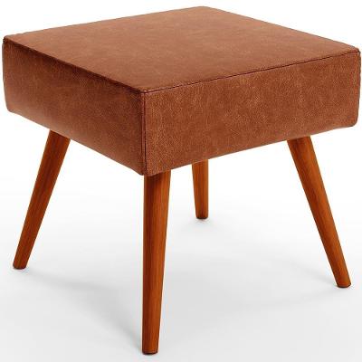 Puff Banqueta Decorativa Com Pés Palito Couríssimo Camel