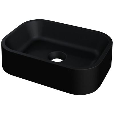 Cuba De Apoio Retangular Para Banheiro Lavabo C01 Br37w Preto Matte Fosca - Lyam