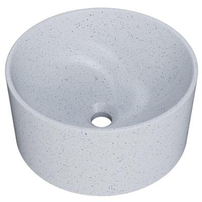 Cuba De Apoio Redonda Para Banheiro Lavabo C01 Bl30w Branco Granit Matte - Lyam