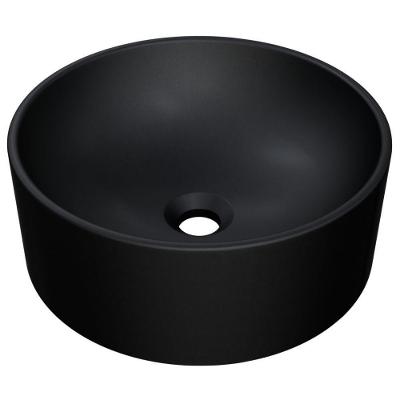 Cuba De Apoio Redonda Para Banheiro Lavabo C01 Bl34w Preto Matte Fosca - Lyam