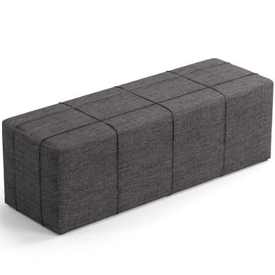 Puff Decorativo Living Sala De Estar 195 Cm Roma W01 Linho Cinza Escuro - Lyam