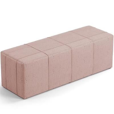 Puff Decorativo Living Sala De Estar 195 Cm Roma W01 Linho Rosê - Lyam