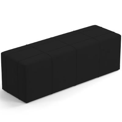 Puff Decorativo Living Sala De Estar 160 Cm Roma W01 Suede Preto - Lyam
