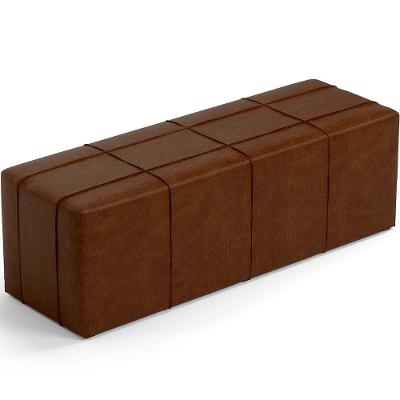 Puff Decorativo Living Sala De Estar 195 Cm Roma W01 Couríssimo Marrom - Lyam