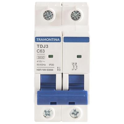Minidisjuntor Tdj3ka 2 P 63 A Curva C Tramontina
