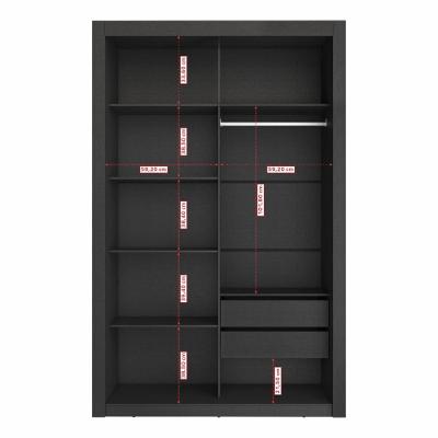 Closet Modulado 8 Gavetas 12 Prateleiras Preto Txamoudi Móveis Preto Tx