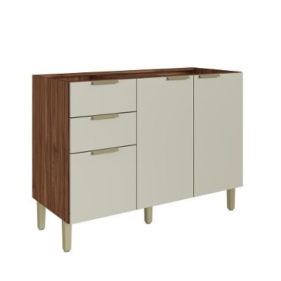 Balcão 120cm 2 Portas 3 Gavetas Montenegro Decibal Wengue|cristalo