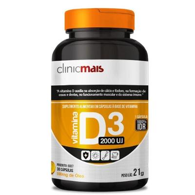 Kit 5 Vitamina D3 2000 U.I 500Mg Clinicmais 30 Cápsulas