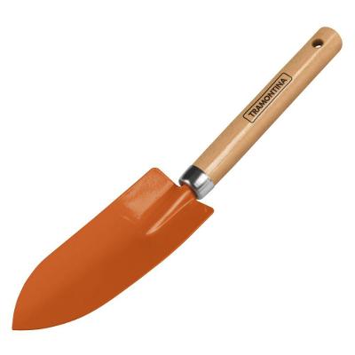 Pazinha Estreita Metalica Para Jardinagem Tramontina Com Cabo De Madeira