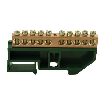 Barramento Terra Din 10 Ligações Tramontina Com Suporte Verde