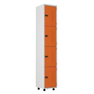 Armário Roupeiro Aço 4 Portas Academia Guarda Volume Ea701 Laranja