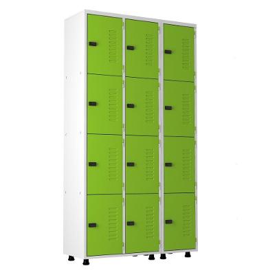 Armário Roupeiro Aço 12 Portas Academia Guarda Volume Trinco Verde