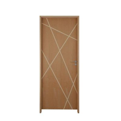 Kit Porta De Madeira 82 X 2,10 Friso Agatha Bat.misto 14cm Fech.ext Cromada Lado Direito - Hale