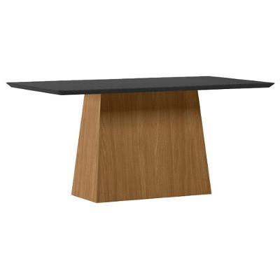 Mesa De Jantar 160 Cm Barbara Com Vidro Ype Preto - New Ceval